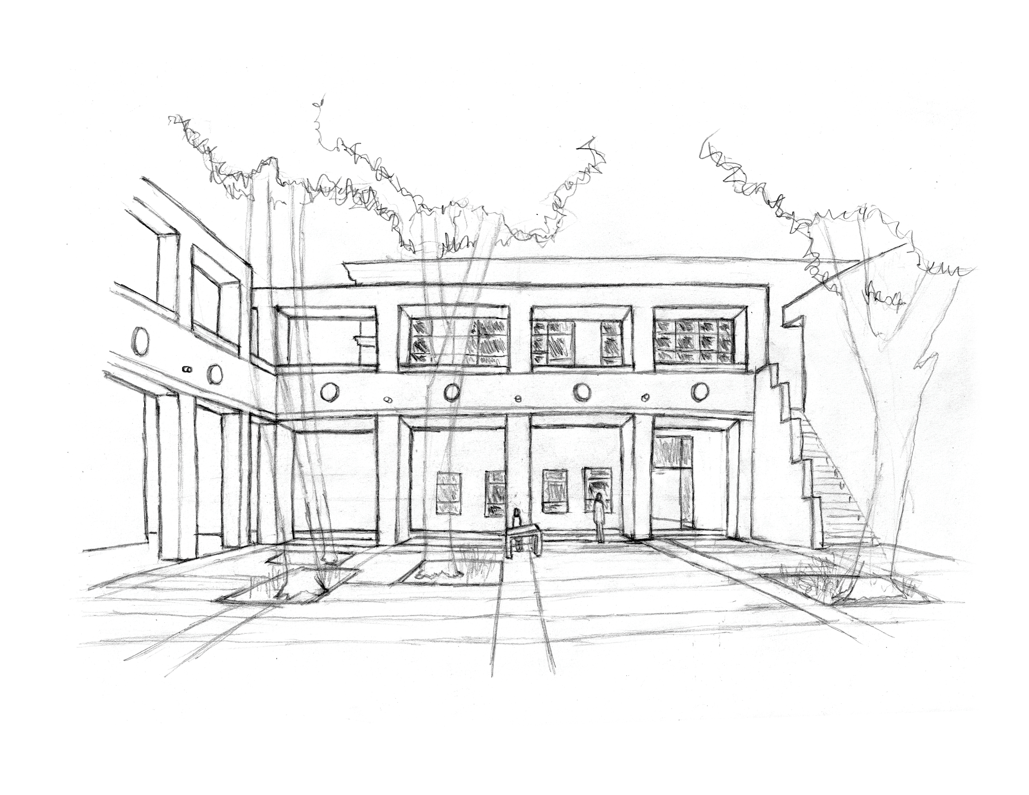 HARRIS COURTYARD - One-point perspective