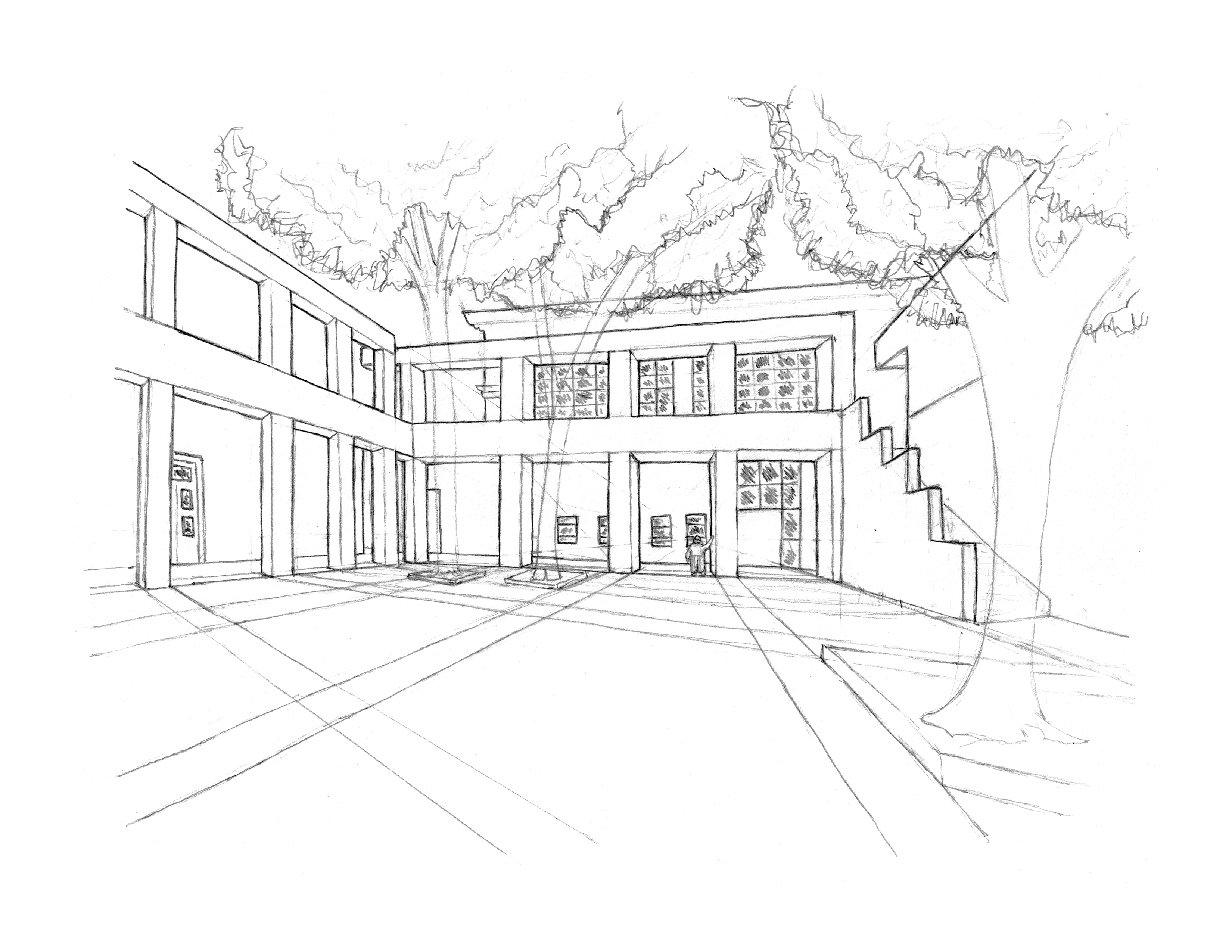 HARRIS COURTYARD - Two-point perspective