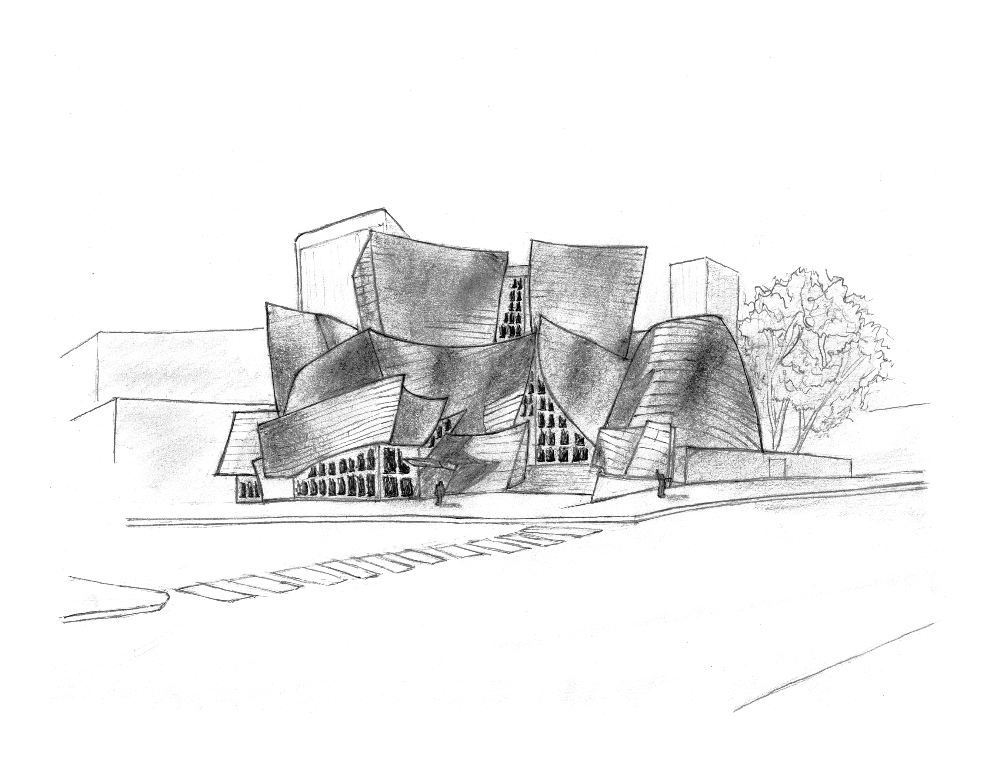WALT DISNEY CONCERT HALL - Two-point perspective